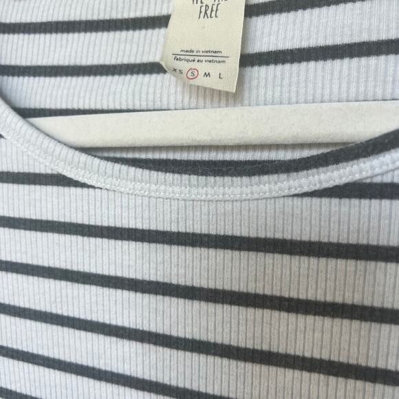 We The Free Free People Striped Bell Sleeve Tee shirt - Picture 2 of 5